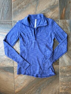 Lululemon Kanto Catch Me 1/2 Zip Heathered Sapphire Blue Women's Size 6 Athletic